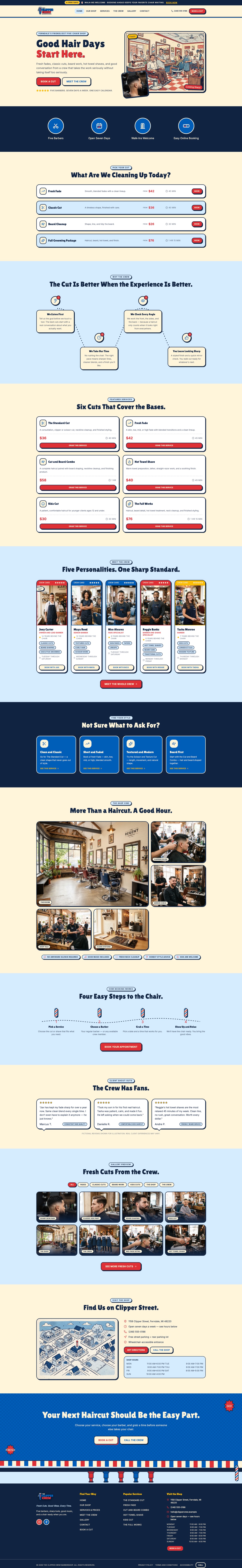 Clipper Crew full homepage preview