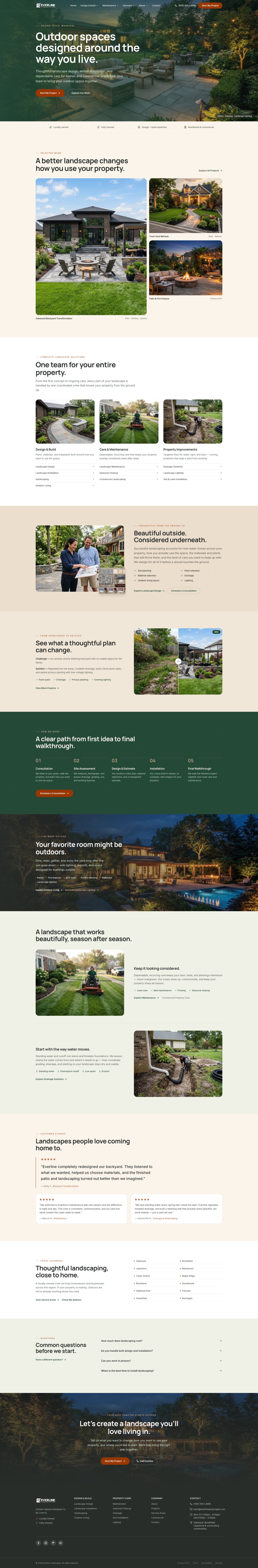 Everline Landscapes full homepage preview