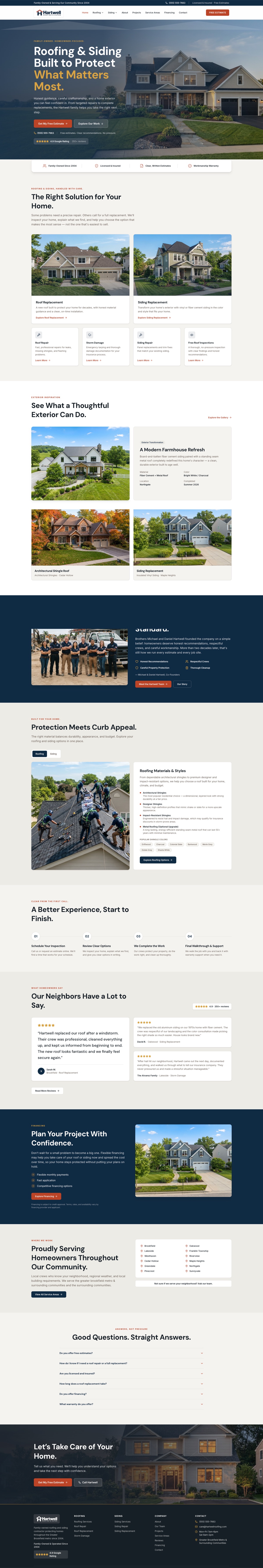 Hartwell Home Exteriors full homepage preview