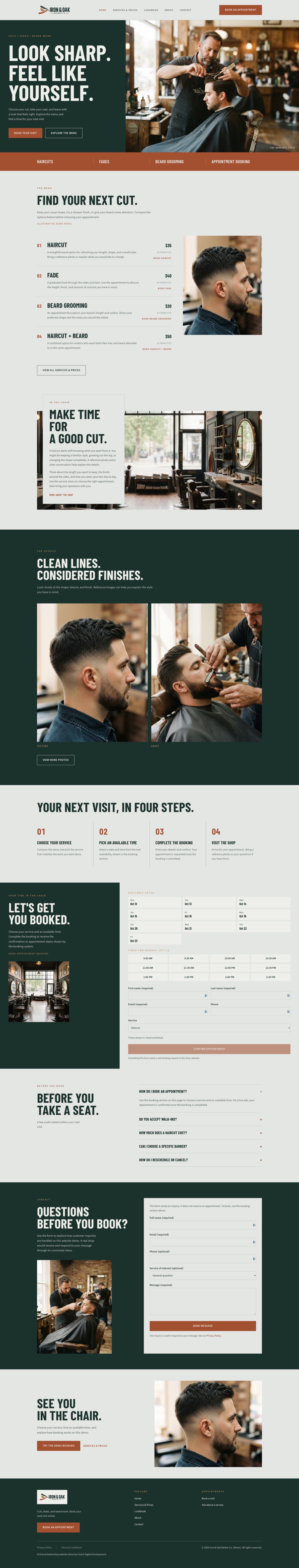 Iron & Oak full homepage preview