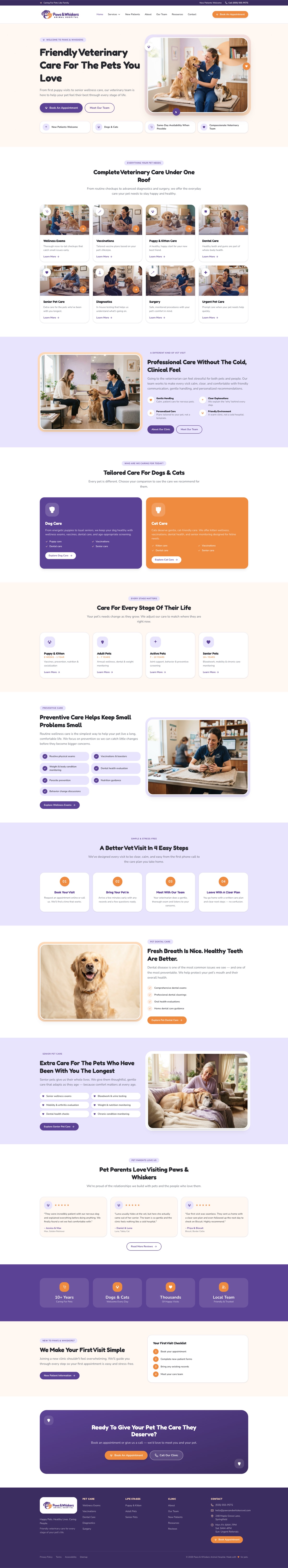 Paws & Whiskers full homepage preview