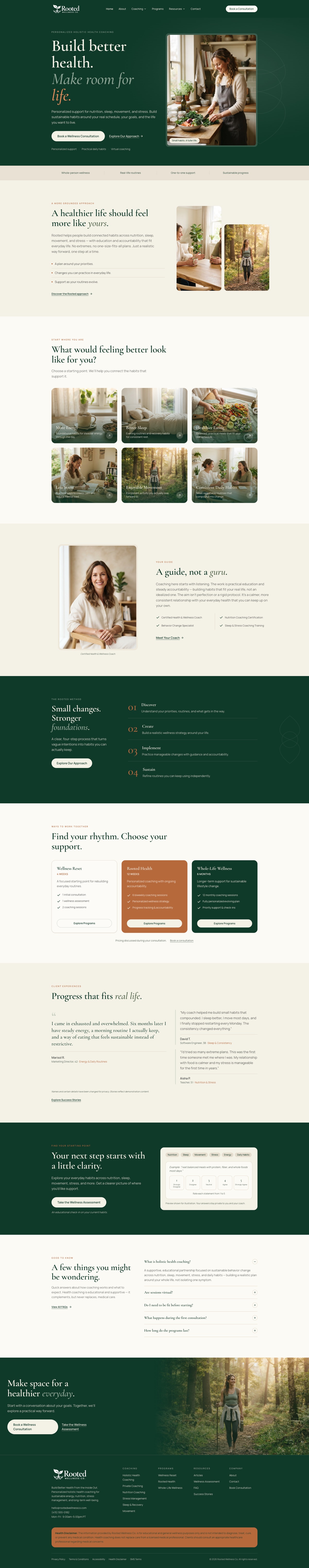 Rooted Wellness Co. full homepage preview