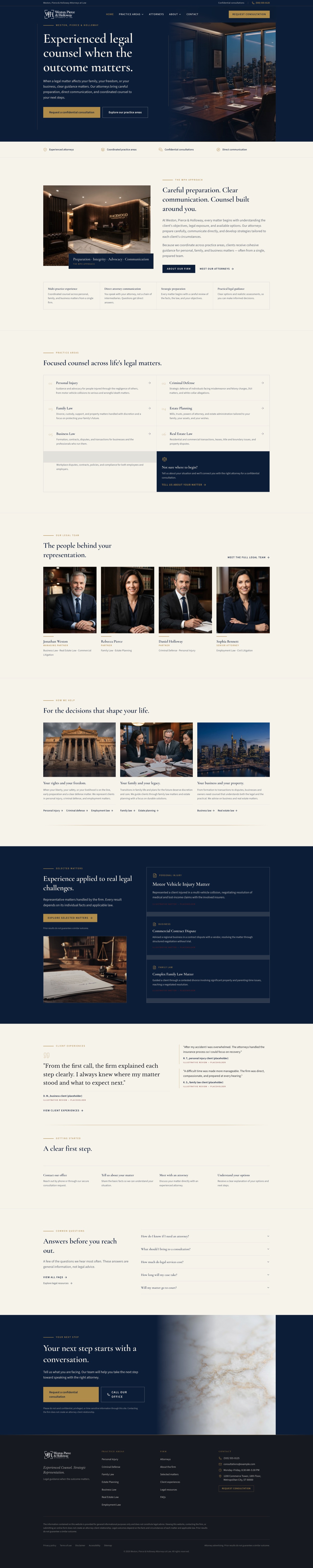 WPH Law Firm full homepage preview